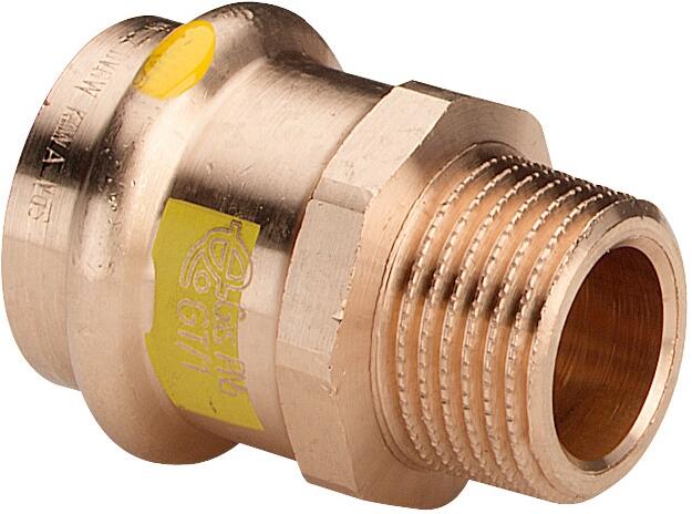Viega Adapter Profipress G 2611 15mmxR 3/4, gunmetal, SC-Contur, polygonal (Press connection)