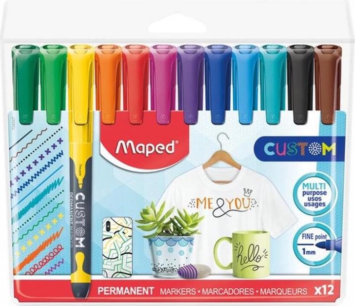 Produktbild Maped Permanent-Marker 12 Stück Mehrfarbig (Mehrfarbig, 1 mm, 12 x)