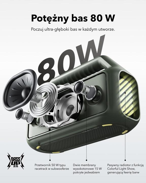 Productafbeelding soundcore Boom 2 (24 h, Oplaadbare batterij)