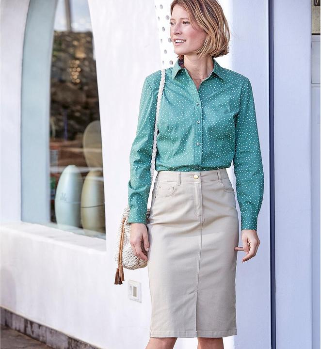 Produktbild Anne Weyburn Gerader Rock aus Baumwollstretch (38)