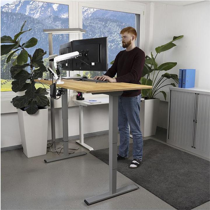 Produktbild Contini höhenverstellbarer Bürotisch 1.4x0.8m Eiche / Gestell ET225E dunkelgrau