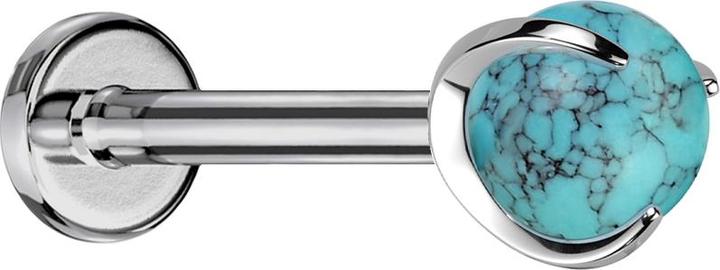 Immagine prodotto Star Piercing Micro Labret con filo interno in argento con pietra turchese incastonata (Mnerale, Titanio G23, senza ottone)