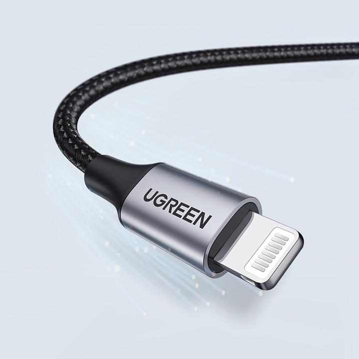 Actual product image Ugreen Lightning USB Nylon Alu MFi (2 m, USB 2.0)