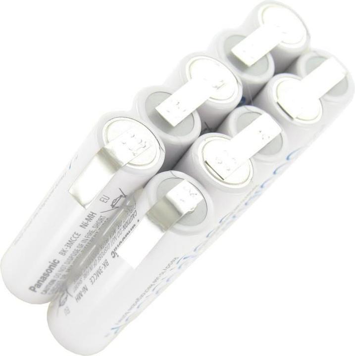 Actual product image Sanyo Eneloop 12 Volt Akku BK-3MCCE mit Lötfahnen (1 pcs., 2000 mAh, Battery + charger)