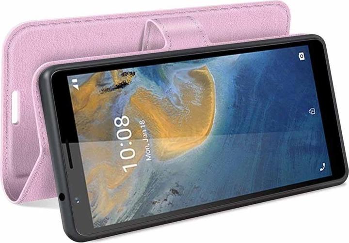 Produktbild König Design Hülle Handy Schutz für ZTE Blade A31 Case Flip Cover Tasche Etuis Bumper Rosa (ZTE Blade A31)