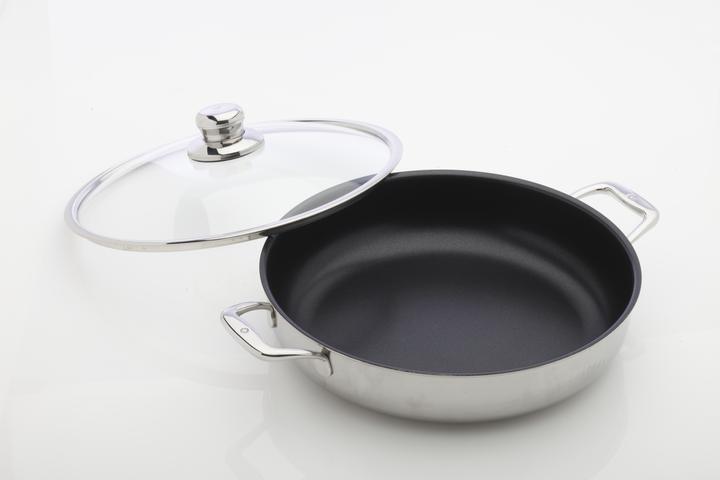 Actual product image Swiss Diamond XD Nonstick Clad Induction - Inox Sautoir avec couvercle Ø 32cm (32 cm, Casserole + Stewpot, Stainless steel)
