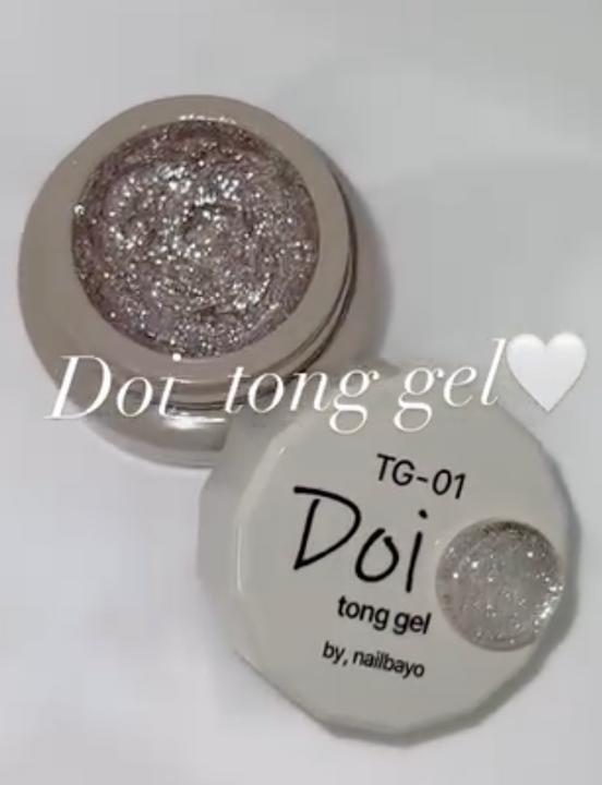 Nailbayo DOI Tong Gel - 10ml (Gold Glitter)