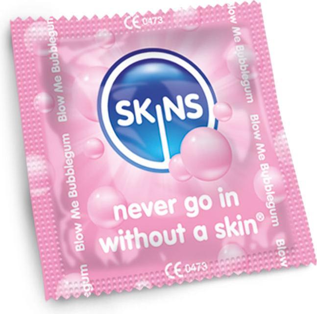 Actual product image Skins Blow Me Bubblegum" 12 delicious condoms with bubblegum flavour - without latex smell (12 pcs.)