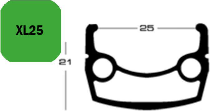 Actual product image Exal RIM XL 25, 28" 32L BLACK 25-622 VL:8,5MM SINGLE EYELETS (24.49")