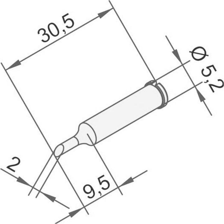 Actual product image Kurtz Ersa Soldering tip ERSADUR, lead free, 2.0mm (Soldering tip)