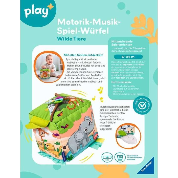 Actual product image Ravensburger Motor skills music game cube: Wild animals