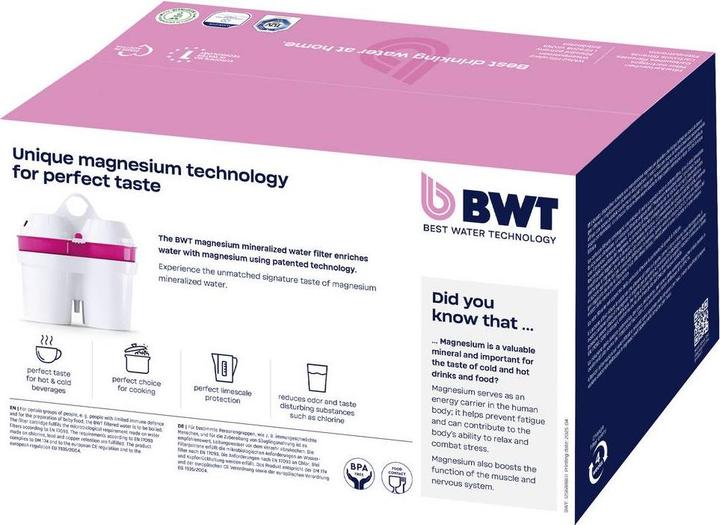 Image du produit BWT Cartouches filtrantes Eau minéralisée au magnésium 3+1 pack avantageux (4 x)