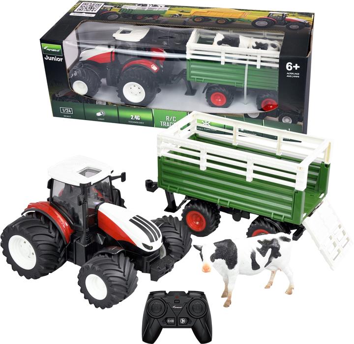 Actual product image Amewi RC TRACTOR WITH CATTLE TRUCK, SOUND & LIGHT, 1:24 RTR (RTR Ready-to-Run)