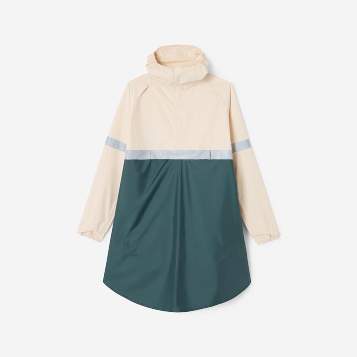 Produktbild Btwin Fahrrad Regenponcho City 540 Sichtbarkeit bei Nacht khaki/beige (XL)