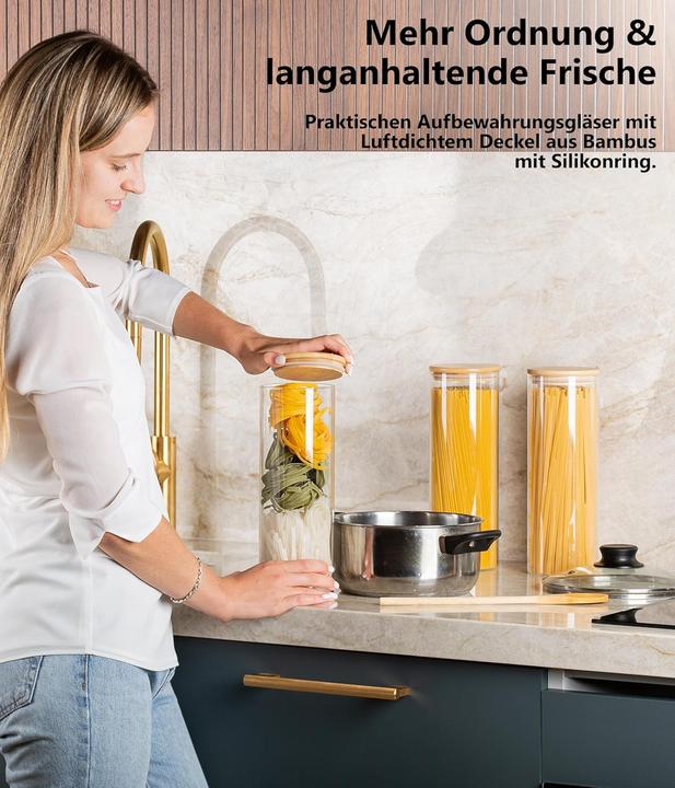 Actual product image Deco haus 3-teiliges Spaghetti Vorratsglas-Set (1950 ml) (1.95 l)