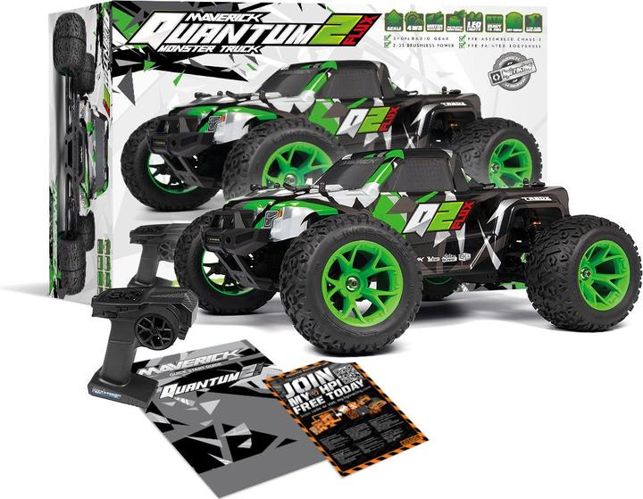 Produktbild Maverick Quantum2 MT Flux 1/10th Monster Truck - Green (ARR Almost-Ready-to-Race)