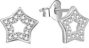 Beneto Silver earrings with zircons Stars AGUP2110L (L)