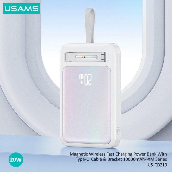 Actual product image Usams MagSafe Powerbank Fast Charging (10000 mAh, 20 W, 37 Wh)