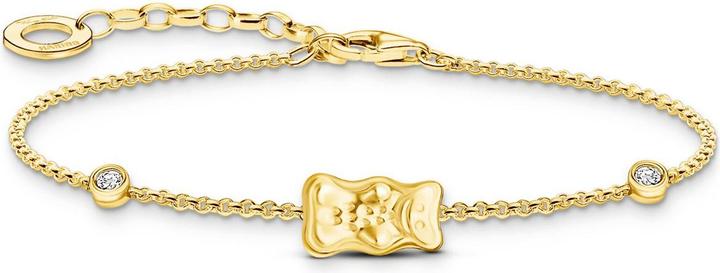 Thomas Sabo Armband mit HARIBO Goldbär und Steinen vergoldet (19 cm, Silber 925)