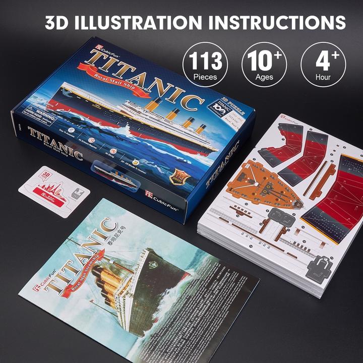 Actual product image Cubicfun 3D Puzzle Titanic 113 Teile (113 pieces)