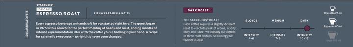 Immagine prodotto Starbucks Decaffeinated Espresso Roast by Nespresso Dark Roast (10 x Porta.)