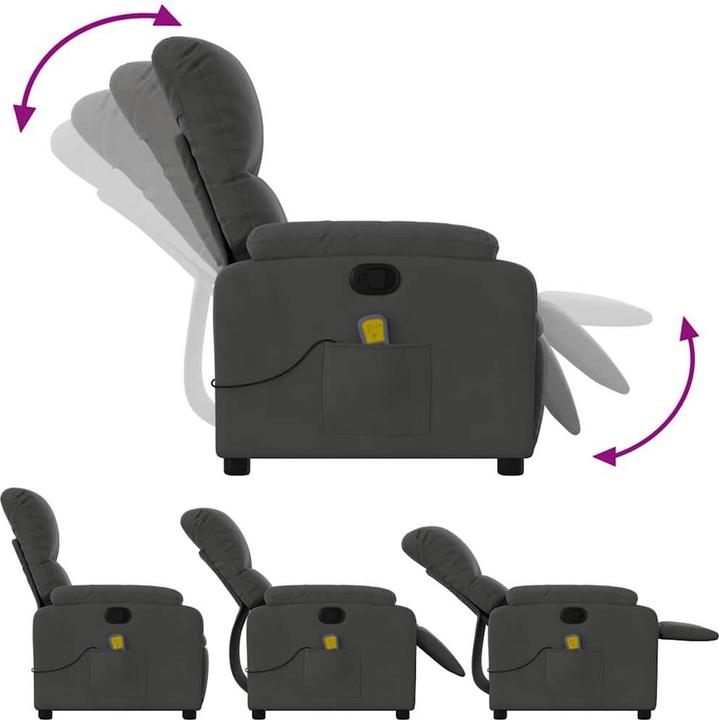 Actual product image VidaXL Massage chair dark grey microfibre fabric, colour