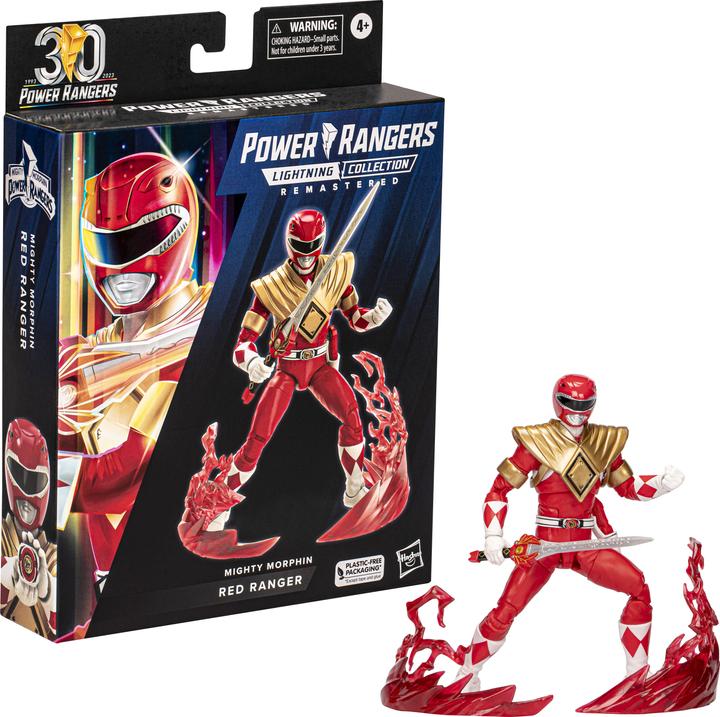 Actual product image Power Rangers Lightning Collection Remastered Mighty Morphin Red Ranger Action Figure, 15 cm