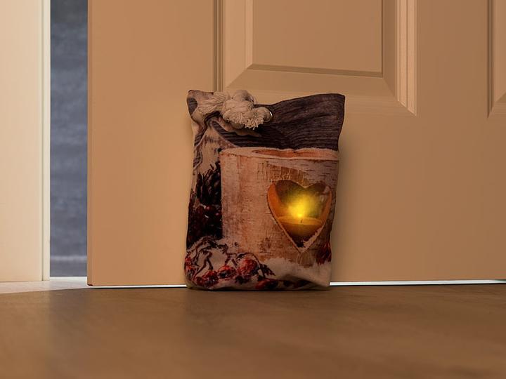 Produktbild Infactory 2er-Set Türstopper-Kissen, Teelicht-Motiv, LED, Batteriebetrieb (2 Stück, 20 x 14 x 6 cm)