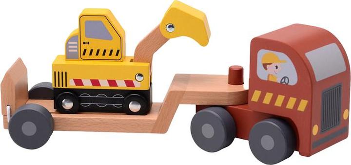 Actual product image Joeco Joueco wooden trailer with excavator