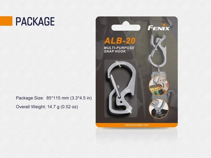 Actual product image Fenix ALB-20 Multifunction snap hook