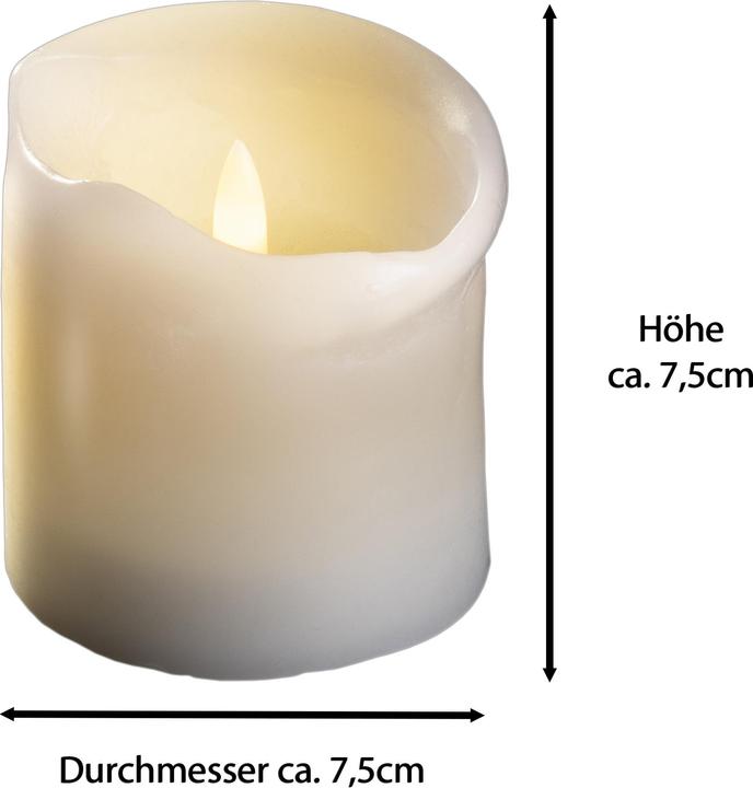 Produktbild Novaliv 8x kleine LED Stumpenkerze mit Timer - 7,5cm Durchmesser 7,5cm Höhe - 2 AA Batterien nötig LED (8 x)