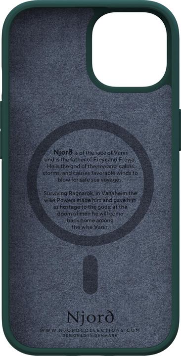 Actual product image Njord Hard Cover Salm.Leather Magsafe Case Dark Green (Apple iPhone 15)