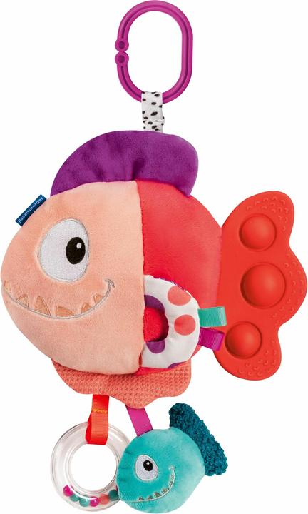 Ravensburger 4871 play+ Pop-it Piranha (rot), Kuscheltier mit vielen Spieleffekten, Baby-Spielzeug