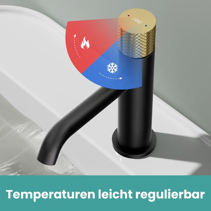 Produktbild Emke Wasserhahn Bad Messing Keramikkartusche Luftsprudler Waschtischarmatur Mischbatterie einfache Instal