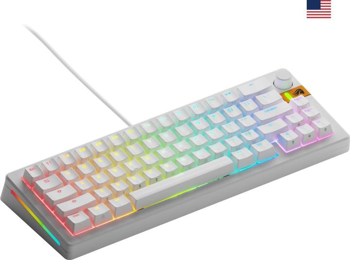 Glorious GMMK 3 HE 65 % Custom Gaming Keyboard - Pre-Built, ANSI (US), Fox HE Switches, white (US, Cable)