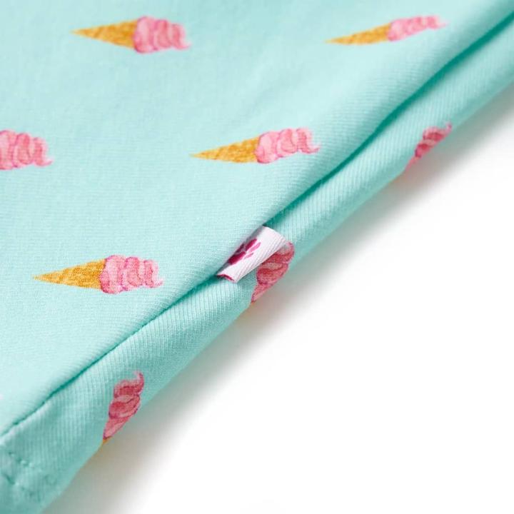 Produktbild VidaXL Kinderkleid mit Kordelzug Helles Minzgrün 140,Material (140)