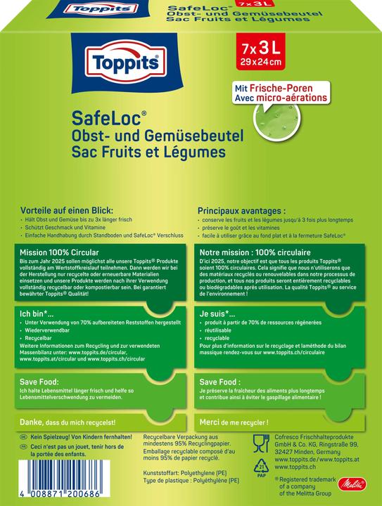 Actual product image Toppits Fruit & vegetable bags (7 x)