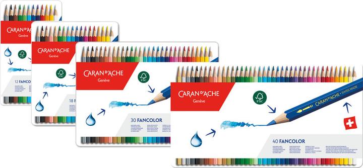 Actual product image Caran d'Ache Fancolor Farbstifte Metallschachtel (Multicoloured, 12 x)