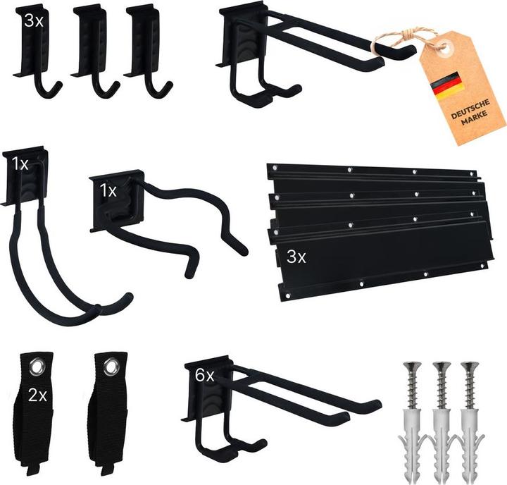 Produktbild Dönges Wandhalterung Garage 3 Paneele á 40cm inkl. 11 Wandhaken