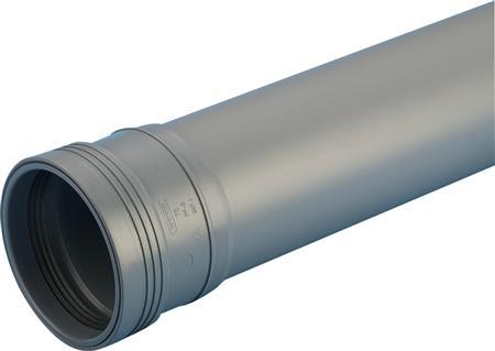 Wavin Tubo di drenaggio Wafix PP con raccordo 40 x 1000 mm grigio