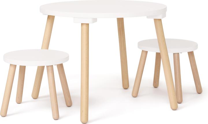 Kids Concept Table and two stools, white (Kids table)