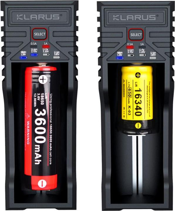 Actual product image Klarus K1-PRO battery charger with USB port (1 pcs., Battery + charger)