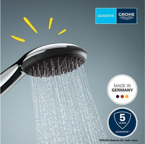 Actual product image Grohe Vitalio Start 110 QuickFix hand shower, intelligent spray diverter, water-saving, 3 spray modes (3 Beam types, 7 l/min)