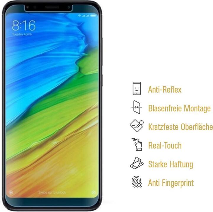 Actual product image Protectorking 6x Panzerfolie Anti-Shock matt entspiegelt (6 Piece, Xiaomi Redmi 5 Plus)