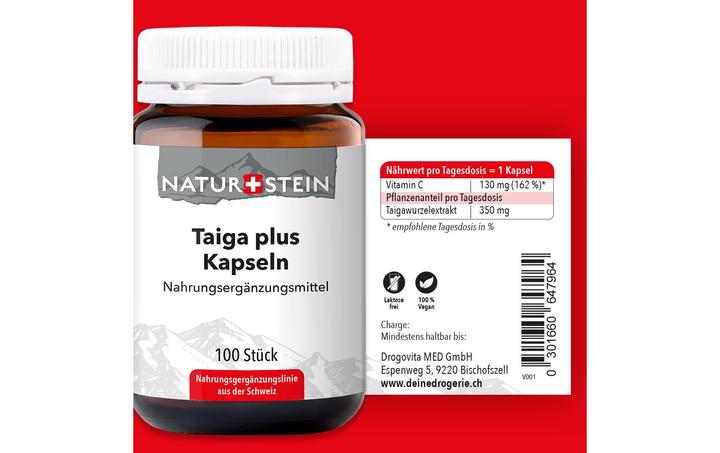 Actual product image Naturstein Taiga plus (100 Piece, Capsules, 157 g)