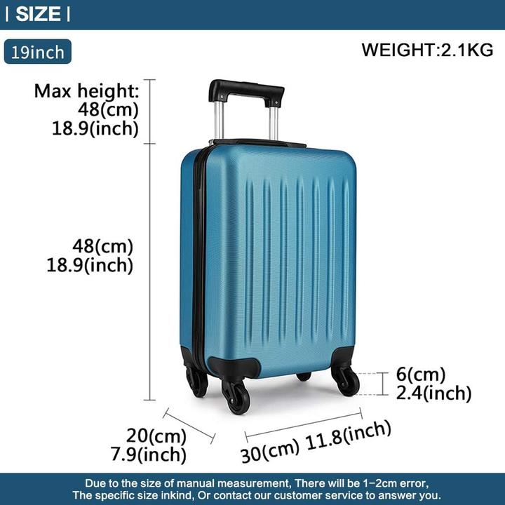 Produktbild Kono Kofferset Trolley Hartschale mit 4 Rollen (85 l, Handgepäck (bis 50l), M (50 - 90l))