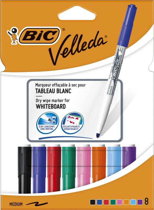 Actual product image Bic Velleda Whiteboard Marker (Multicoloured, 1.40 mm, 8 x)