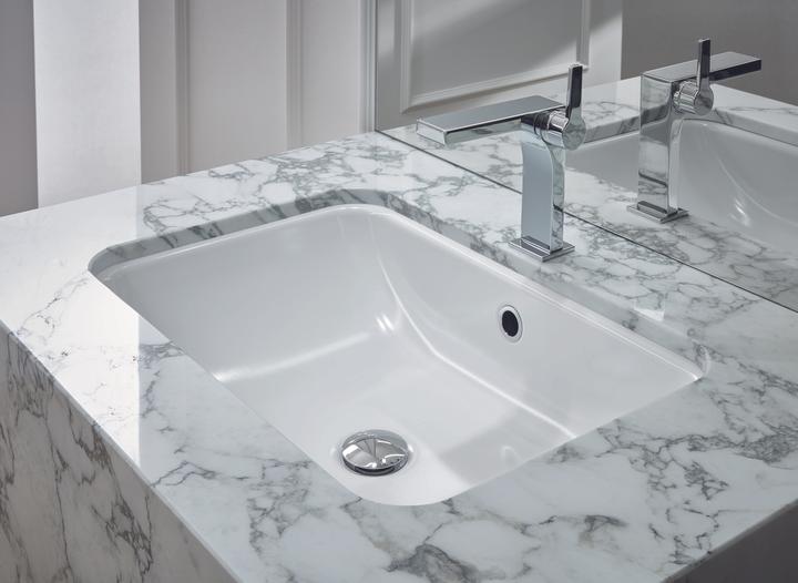 Produktbild Bette One Unterbau-Waschtisch, ohne Hahnloch, mit Überlauf, A135, 435 x 416 mm (434 mm, 435 mm)