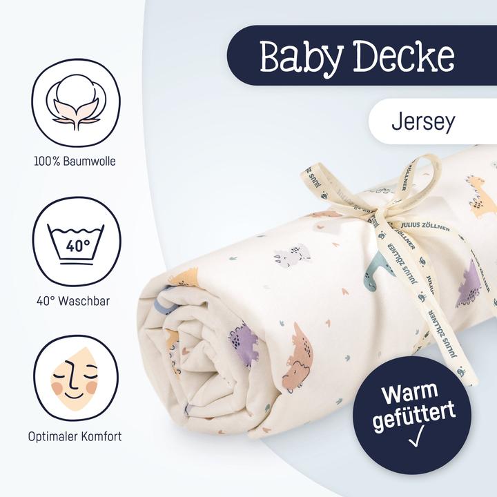 Julius Zöllner Jerseydecke gefüttert, Little Dinos (25 x 10 cm)