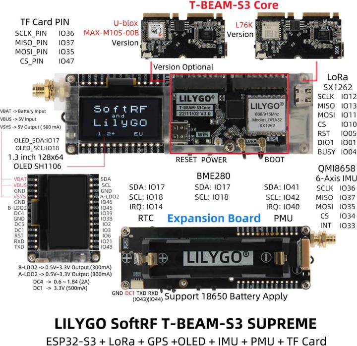 Produktbild Lilygo T-Beam SUPREME Meshtastic ESP32-S3 868mhz Lora-Modul mit GPS